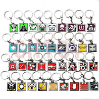 3cm/1.18in Rainbow Six Siege Keychain Enamelled Metal Charm Bandit Vigil Jaeger Frost Operator Collectible Gift for Game Fans