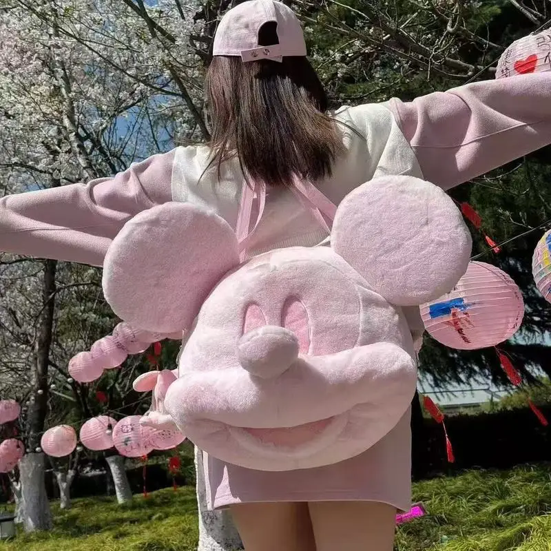 

Popular Cute Mickey Large Capacity Cartoon Doll Mickey Mouse Big Face Girl Plush Backpack Crossbody Can Be Wholesale