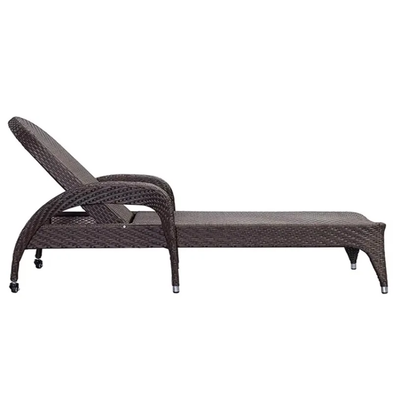 Luxury Modern Portable Wicker Chaise Longue Chair UV Protection Sun r Courtyard Hotel Outdoor Leisure Swimming Pool