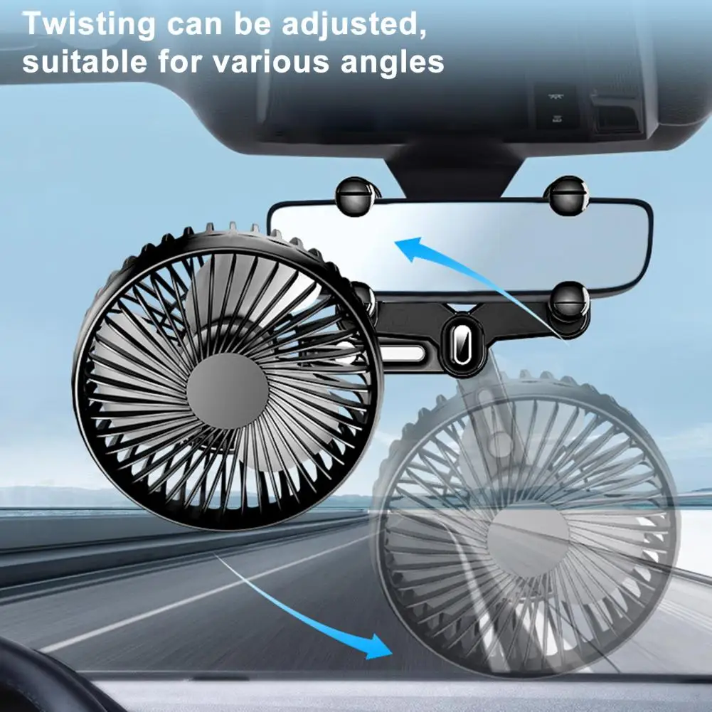 

360-degree Adjustable Car Fan 180-degree Wide-angle Fan Powerful Versatile Car Fan for Trucks Vehicles 360 Degree Rotatable