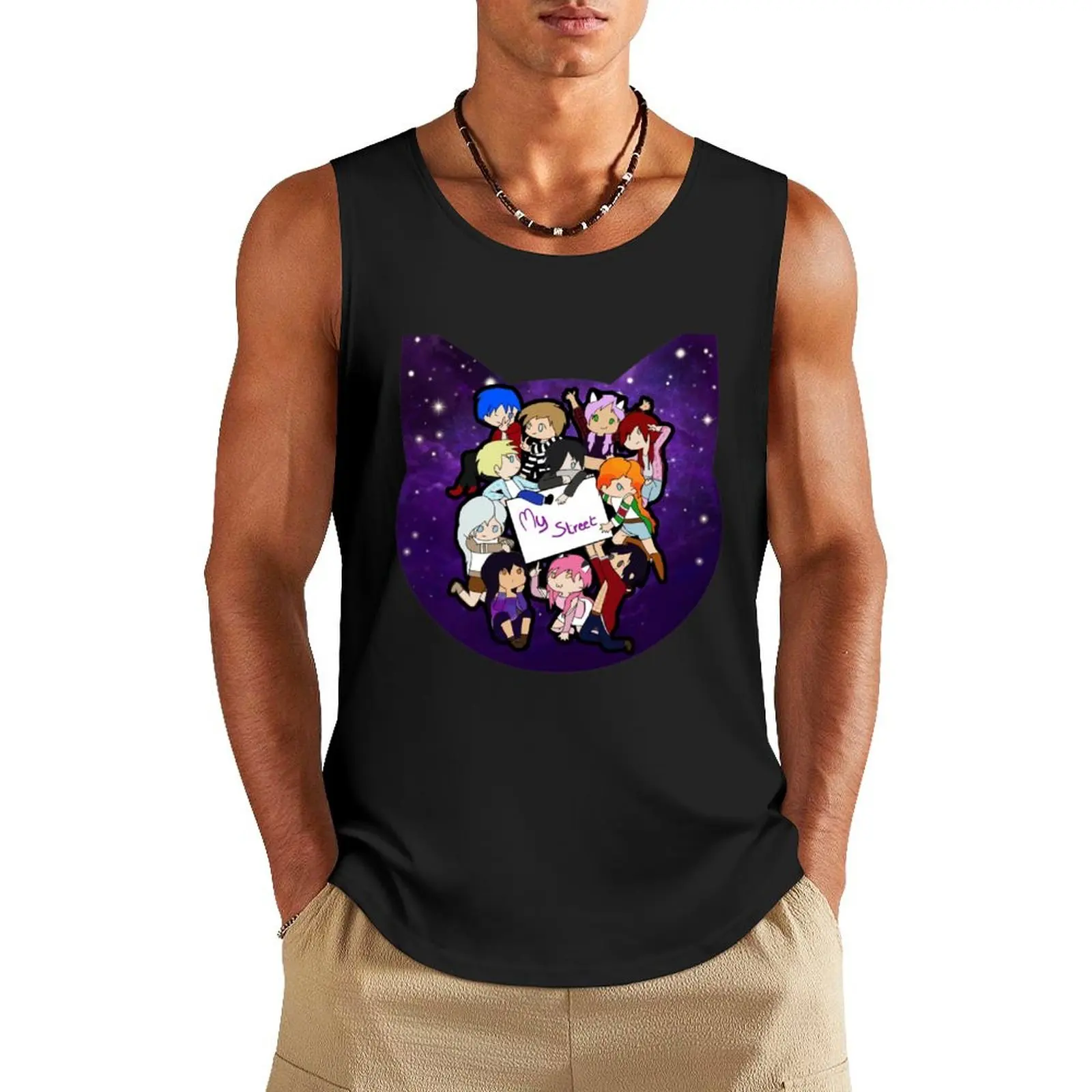 

APHMAU THE CAT GIRL Tank Top vests for men gym for men fashion 2024 man Japanese t-shirt