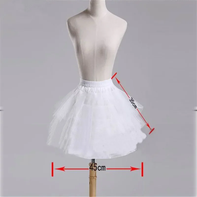 Top Quality Stock White Black Ballet Petticoat Tulle Ruffle Short Crinoline Bridal Petticoats Lady Girls Underskirt Jupon