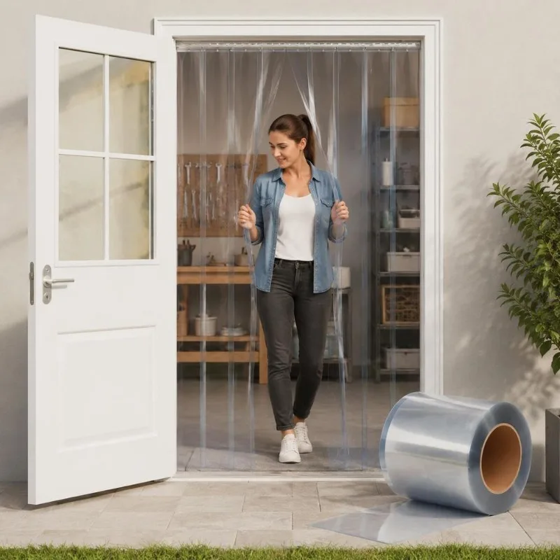 PVC Transparent Strip Curtain for Cold Storage Entrance Insulation, Easy To Cut and Wear-resistant Soft Plastic Door Curtain