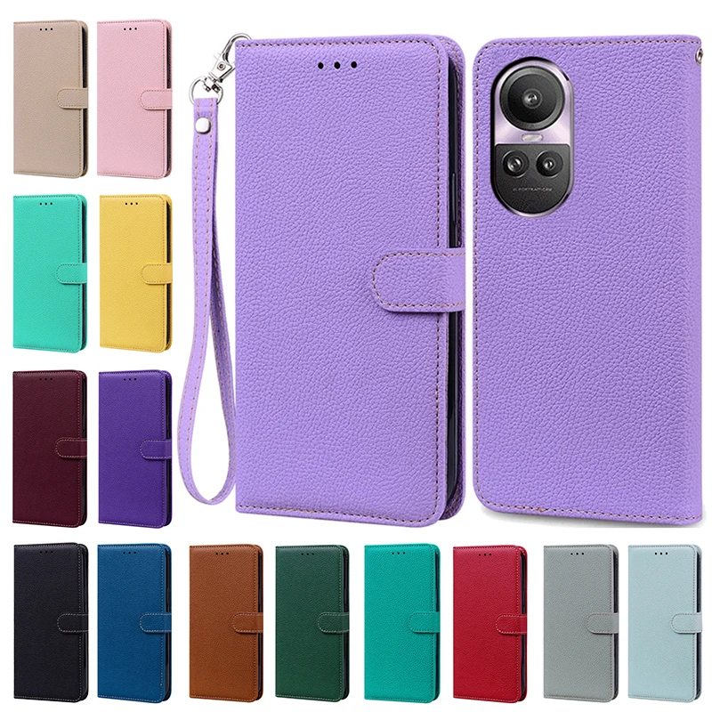 

For OPPO Reno 10 5G Case CPH2531 Flip Leather Cases Protective Wallet Cover For OPPO Reno10 Pro Plus CPH2521 Fundas Card Slot