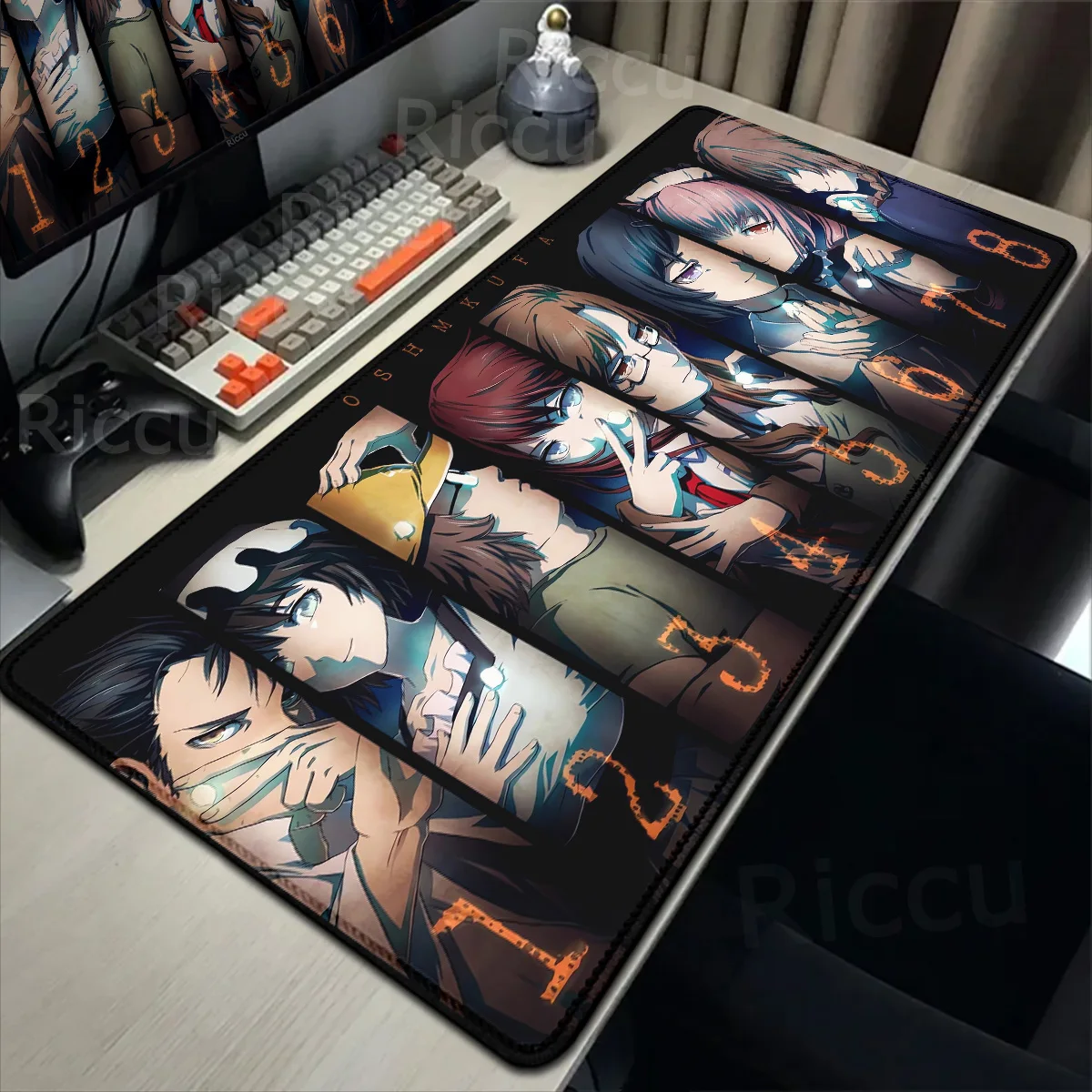 

Mousepad Steins Gate HD Printing Computer Gamers Locking Edge Non-slip Mouse Pad Keyboard Table Carpet PC Desk Accessories Pads