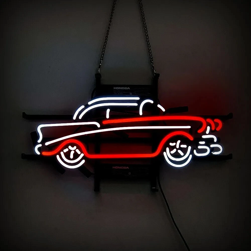 Vintage Old Car Neon Light Sign Custom Handmade Real Glass Tube Bar Company Store Garage Room Decor Display Lamp On Wall 17