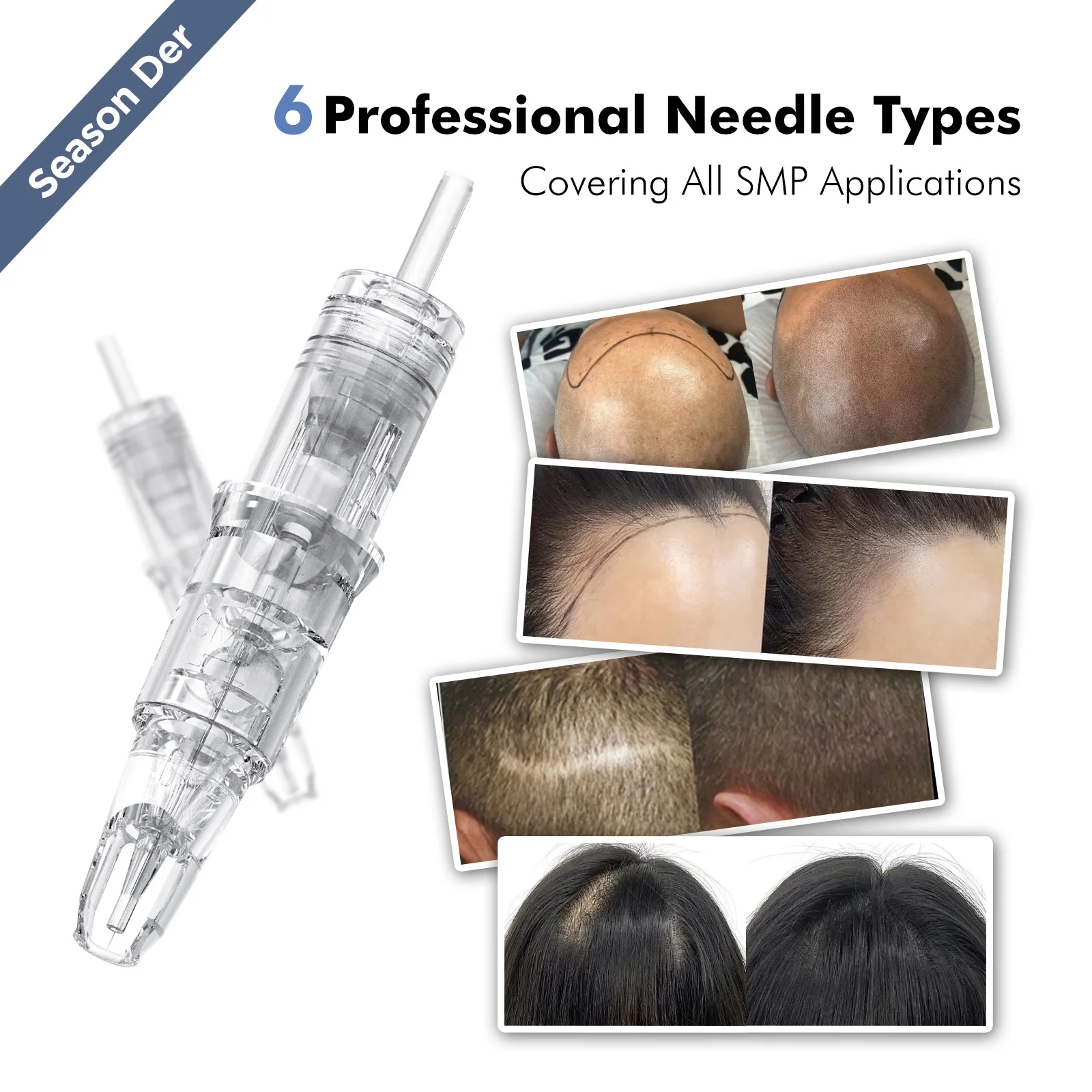 Smp Professional Cartridges Tattoo Needles 3RL 2RL 1R  0.18/0.2/0.25/0.3/0.4MM Needles for Permanent Makeup Hair Scalp SMP