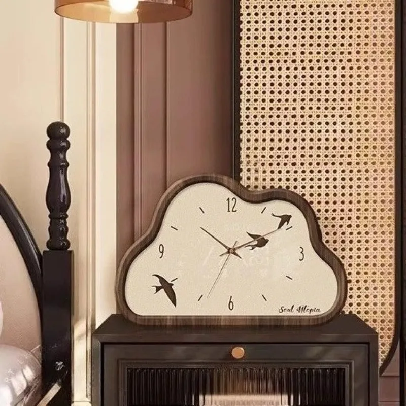 Antiques Wall Clock Table Decoration Luxury Retro Tabletop Clocks Living Room Silent Seated and Hung Aesthetic Clock Room Decor