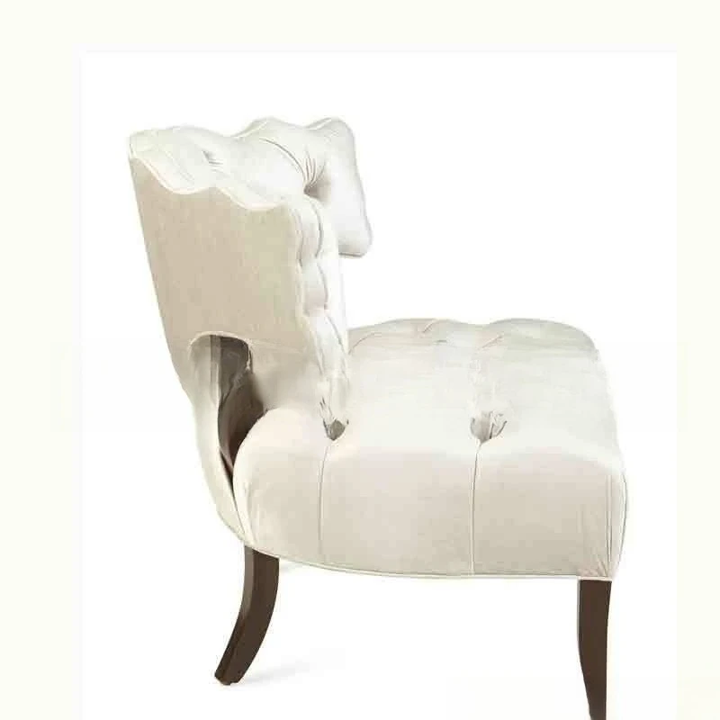 American country fabric, single sofa chair, simple modern furniture, living room soft bag, buckle dining chair study