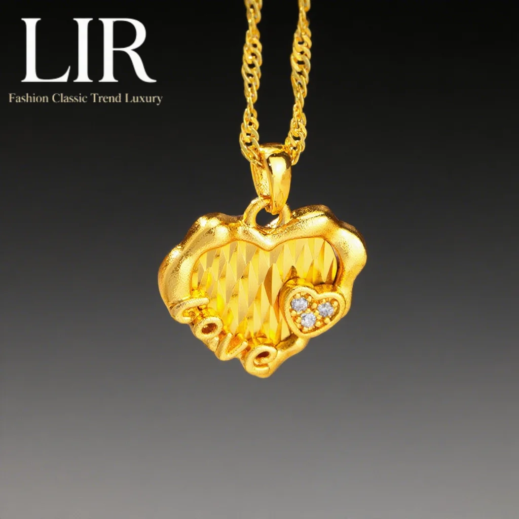 

LIR Double - Heart Pendant Necklace: Exquisite Craftsmanship, Zircon Inlay, Perfect Gift for Love, Women's Jewelry