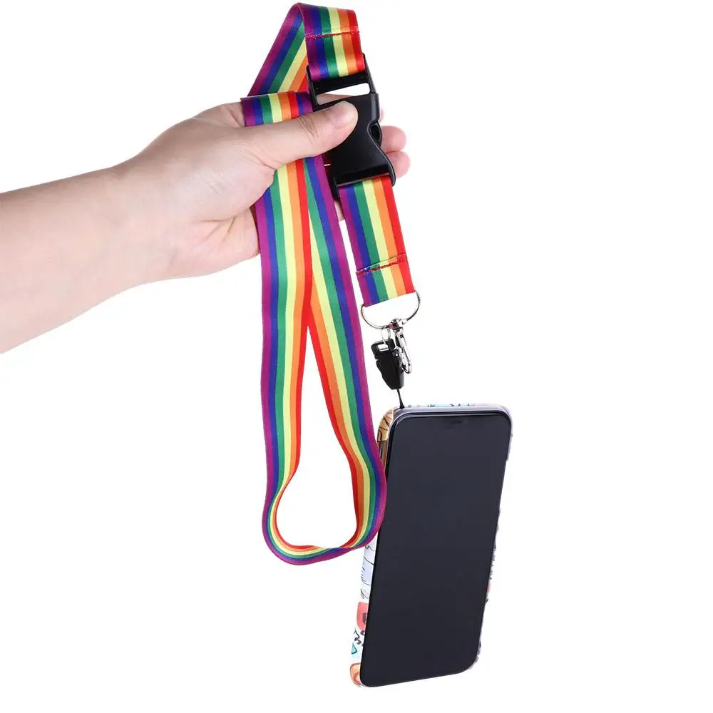 

Ремешок-держатель для бейджа с камерой, для телефона, именной бейдж, радужный цвет, шнурок для телефона, радужный шнурок-ремешок на шею