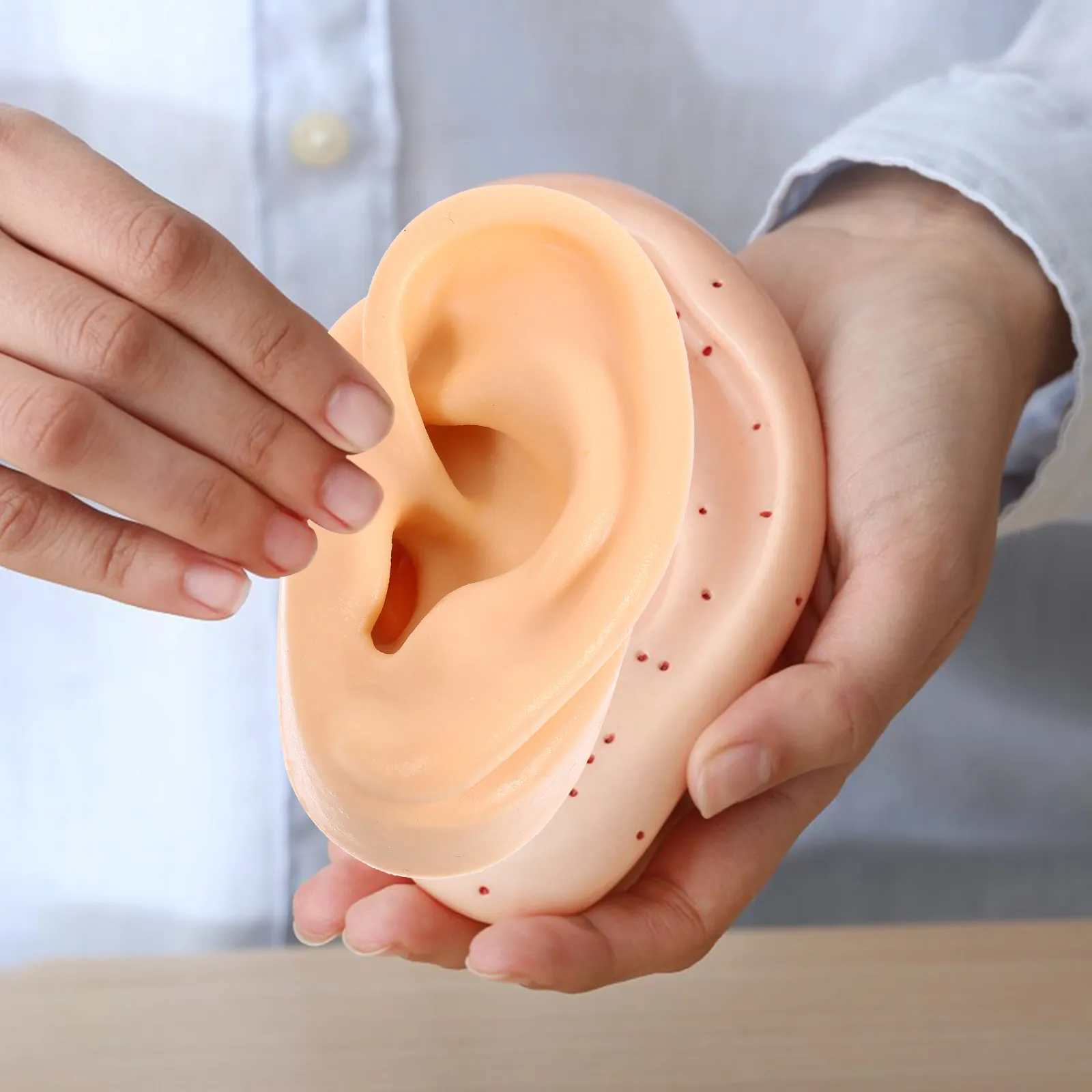 

High Simulation Silicone Artificial Human Left Ear Prank Display Soft Realistic Ear Silicone Body Parts Prank Body Parts