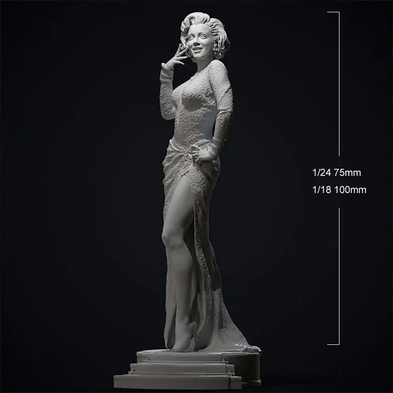 1/24 7.5cm  Resin Model Kits Marylin Monroe Figurine Unpainted Miniature Figurine 1460