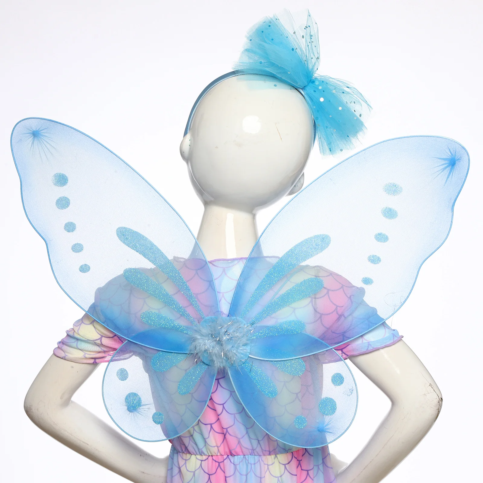 Butterfly Wings Fairy Elf Ear Women's Girls Princess Halloween Cosplay Elf Wings Fantasy Butterfly Wing Cosplay Accessory Set
