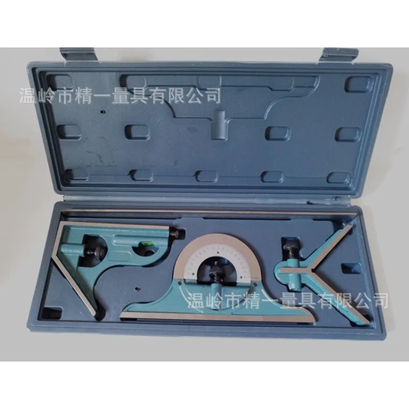 45# High‑Carbon Steel Angle Finder Universal Protractor 0‑180° Woodworking 4‑Pcs Combination Square Measuring Tool Set
