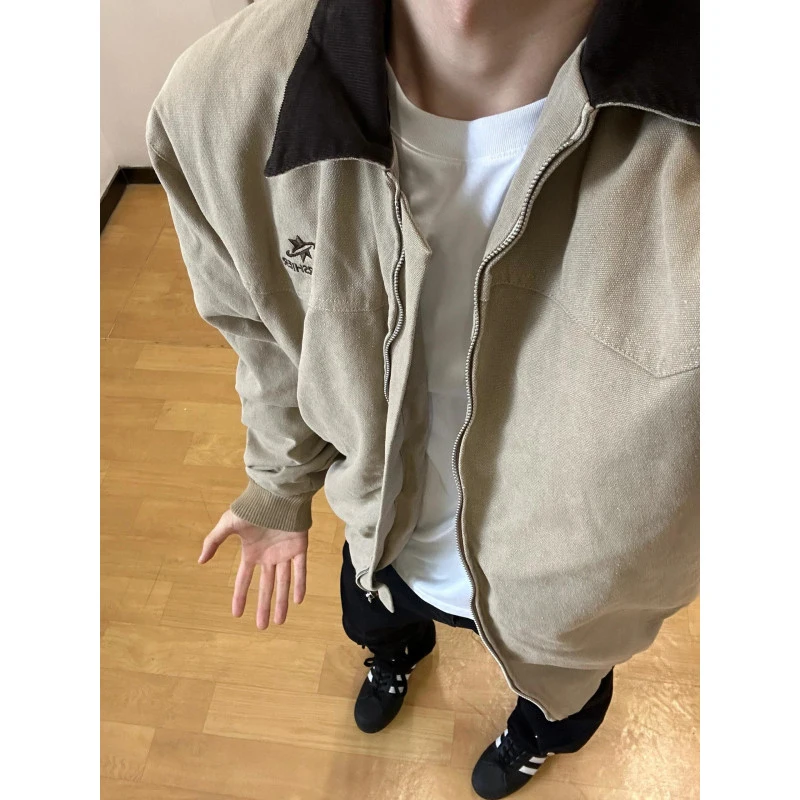 

Мужская куртка i ort в американском винтажном стиле Cleanfit 2024, новая модель Detroit Workwear, свободный крой, молодежный тренд, осенняя одежда