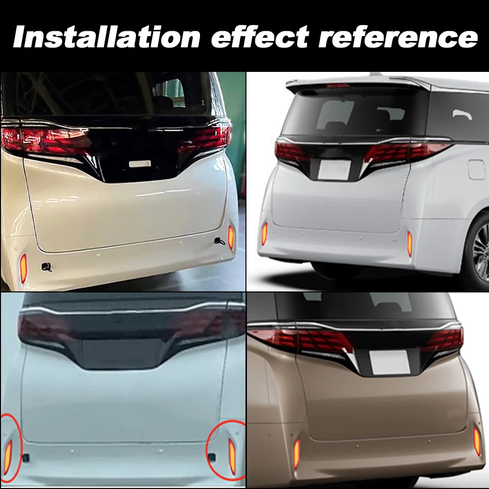 

2PCS Car LED Rear Fog Lamp For Toyota Alphard Vellfire 40 Series 2023 2024 Rear brake Bumper Tail Lamp Car accessories