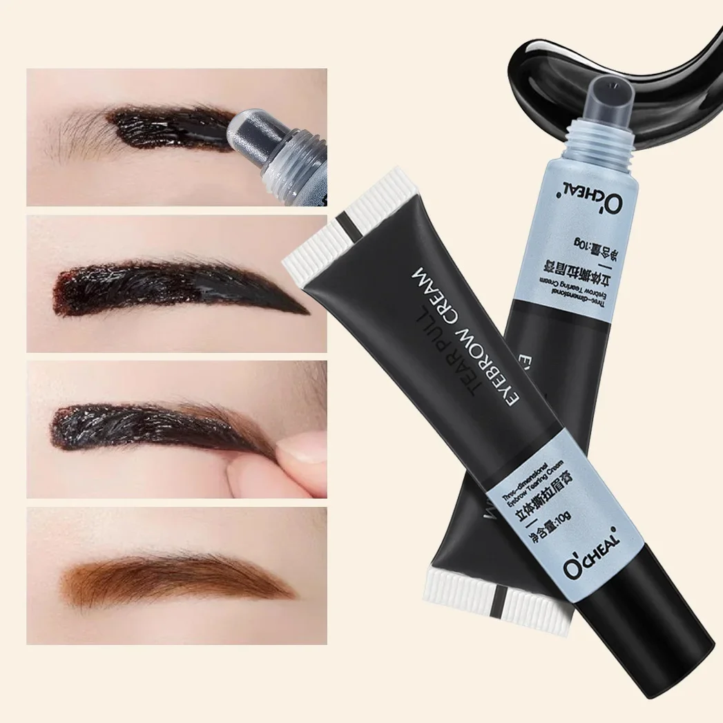 Creme de maquiagem semi-permanente sobrancelha, tinta de tatuagem, impermeável, duradoura, corante rasgante, cosméticos para os olhos, descasque