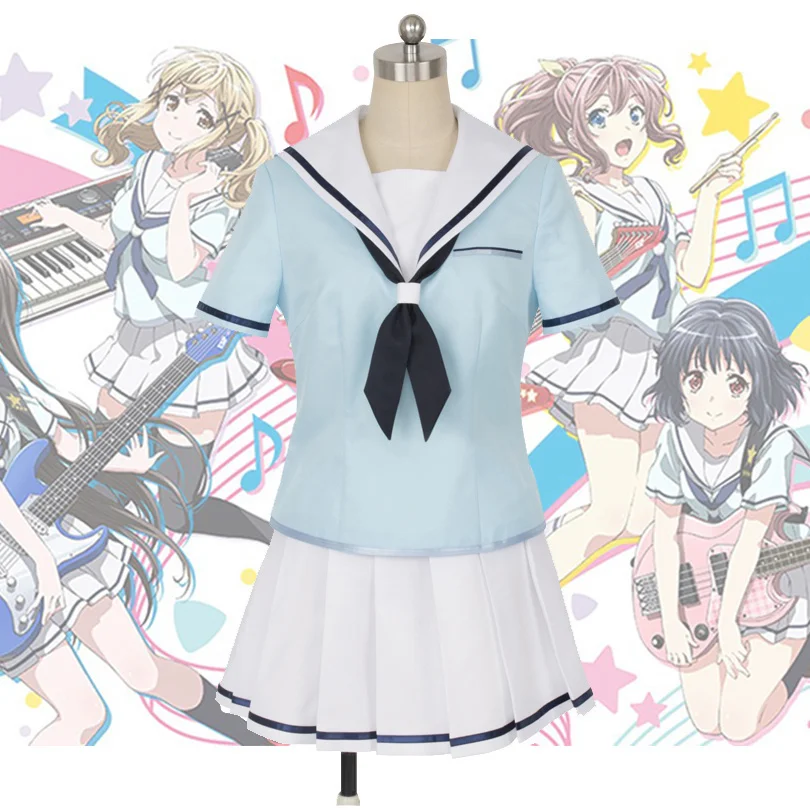 

Japanese Anime BanG Dream! Kasumi Toyama Cosplay Costume Girls Cute Sailor Suit Halloween Carnival Uniform Full Sets Custom Made