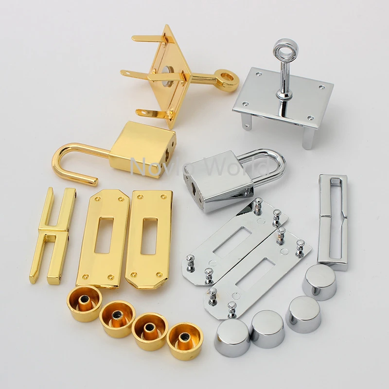 1-5 sets 2 colors 36*28mm gold chrome durable rectangle a set of lock for woman handbag with eyelets key lock purse accessories