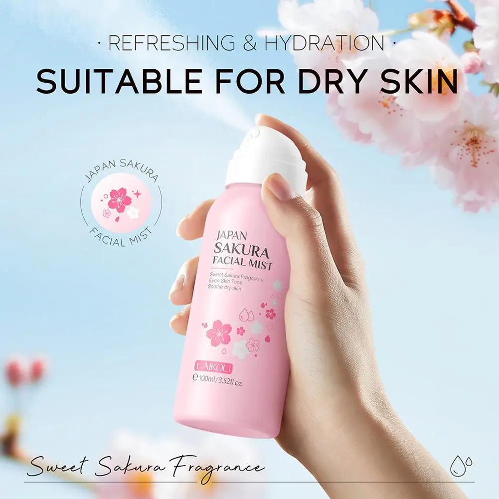 

Sakura Toner Hydrating Moisturize Gentle Repair Brightening Skin Improve Glow Serum Toner Spray 100ml