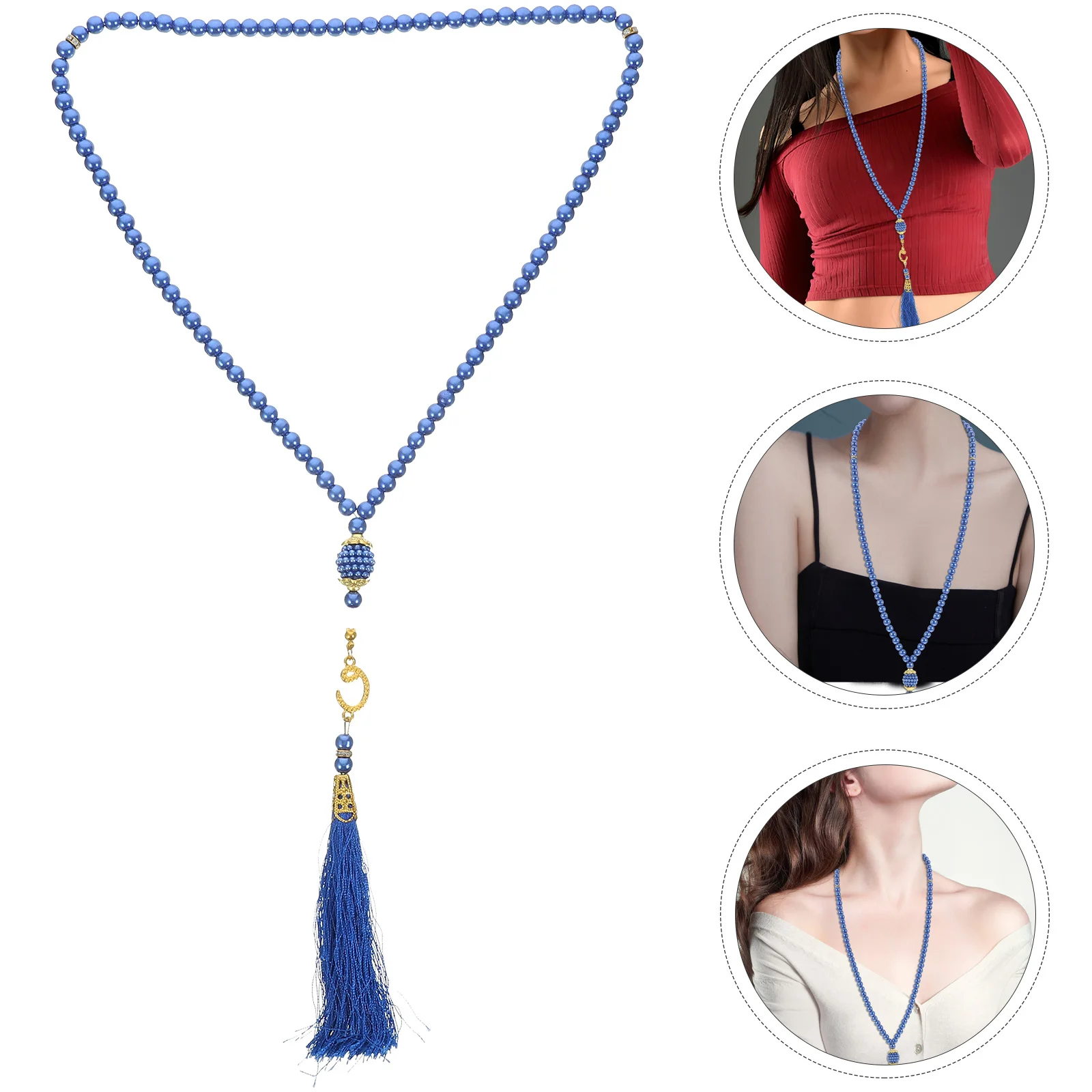

Elegant Drop Necklace Women Double Layer Tassel Pendant Jewelry for Celebration Shopping Casual Use Girls Gift