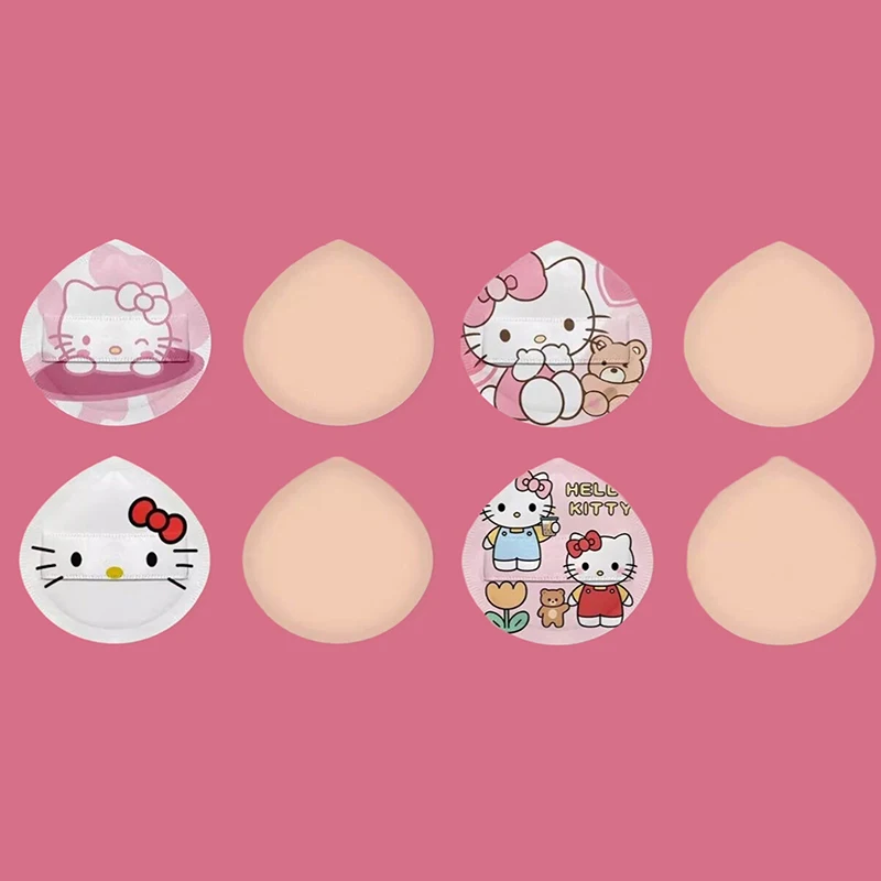 1/2 buah kosmetik dasar wajah elastik lembut Concealer rias wajah lucu Hello Kitty Melody spons Puff kotak lucu Hello Kitty Makeup Concealer