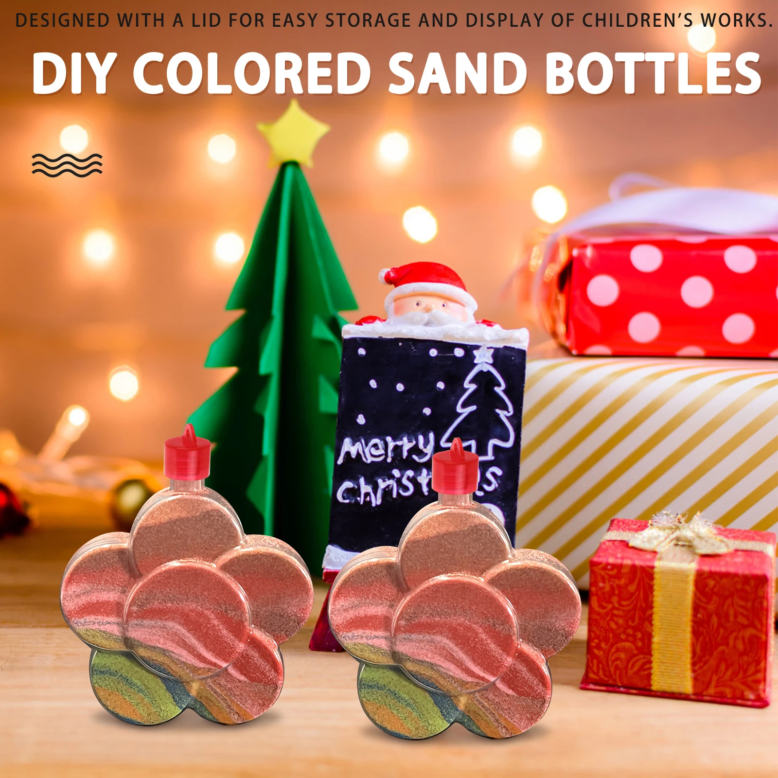 10 قطعة حاويات بلاستيكية شفافة مع أغطية للأطفال Diy بها بنفسك المشاريع الحرفية حفل زفاف لصالح ديكور اللوحة زجاجة مجموعة جوهرة الفن #3