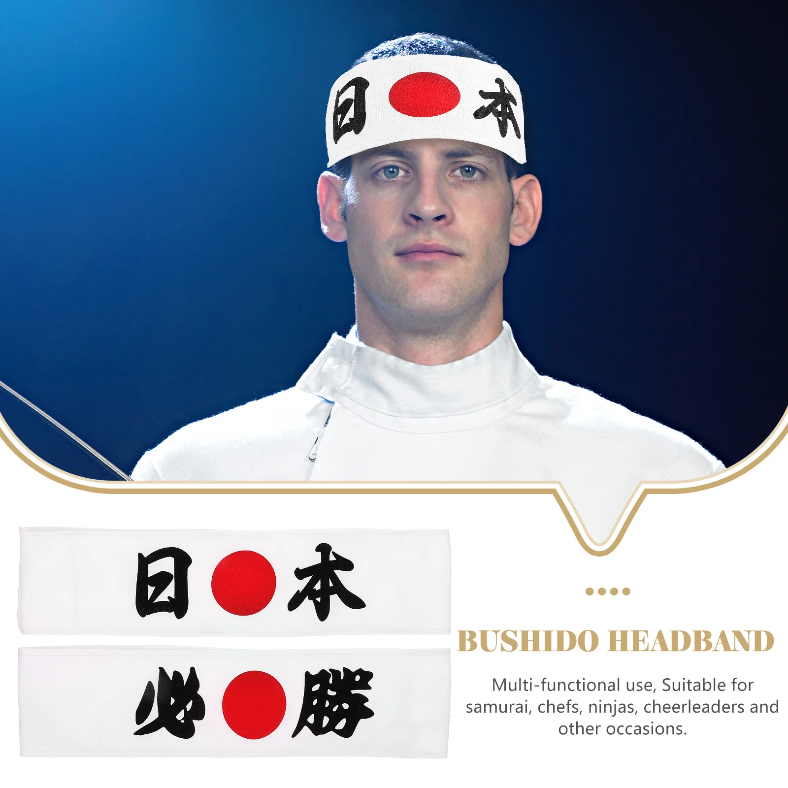 Ninja Headscarf Band for Men Chef Accessory Decorative Karate Headbands Sports Sushi Japanese Samurai