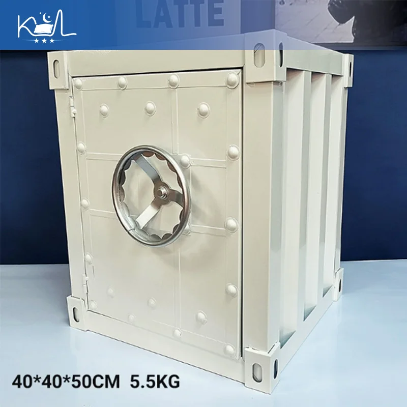 Industrial Metal Storage Cabinet with Color Options, Vintage Retro Container Decor Box with Lock, Nightstand for Home Office