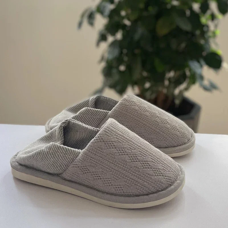 2024 New Linen Slippers for Women and Men Quiet Soft-soled Cotton Household Slipper Indoor Light Comfort Home Floor Shoes Unisex