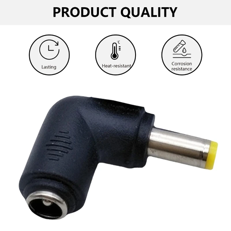 90 Degree DC5.5x2.1mm to DC5.5x2.5mm Power Adapter Female to Male Charging Converter Connector for Laptops