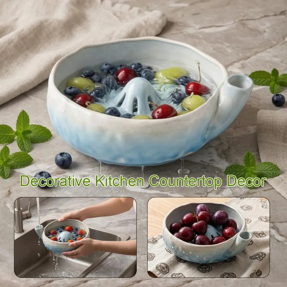 Berry Swirl Bowl Self Spinning Berry Washing Bowl Berries Rinse And Drain Bowls With Vortex Washing Design Fruit Washer Colander