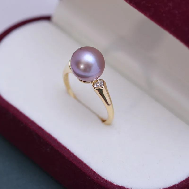 

Натуральный жемчуг 9-10 мм, белый, круглый, с сильным блеском, без крупных дефектов, кольцо с жемчугом, минималистичный дизайн, ручная работа, оптом