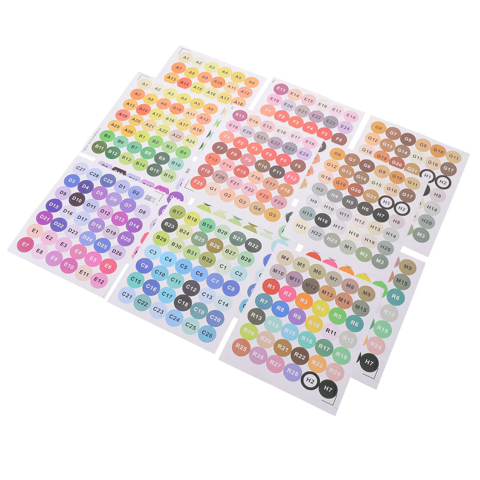 72Sheets Number Stickers Color-Coding Labels Round Colored Dot Stickers Self-Adhesive Circle Decals for Bead Storage Labels