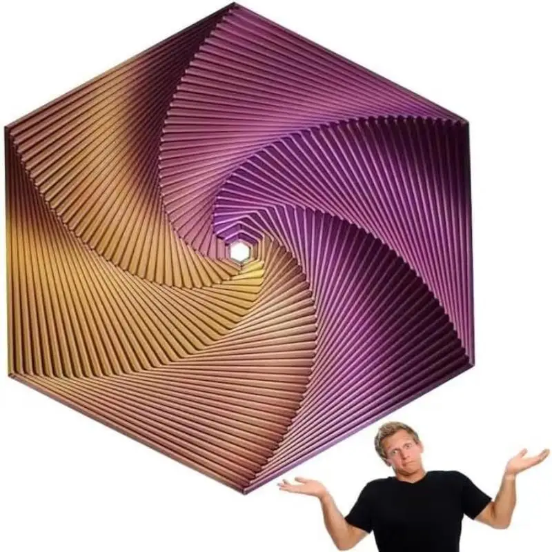 Eco Friendly PLA Hexagonal Fidget Spiral Toy Gradient Color Stress Relief Perfect For Home Office Desk Play For Kids Adults