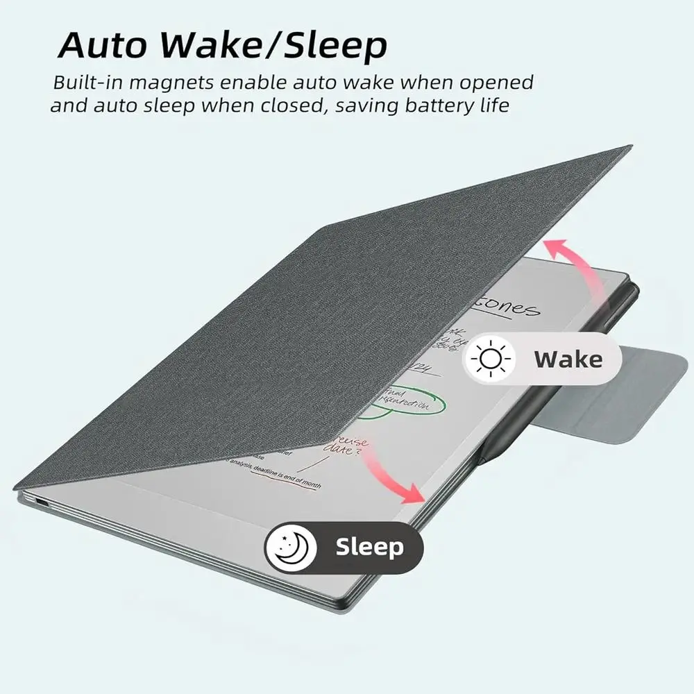 حافظة مغناطيسية للنوم/الاستيقاظ التلقائي مقاس 7.3 بوصة مع حامل قلم وغطاء حماية مقاوم للصدمات ومضاد للخدش لورق قابل لإعادة العلامات Pro Move 2025