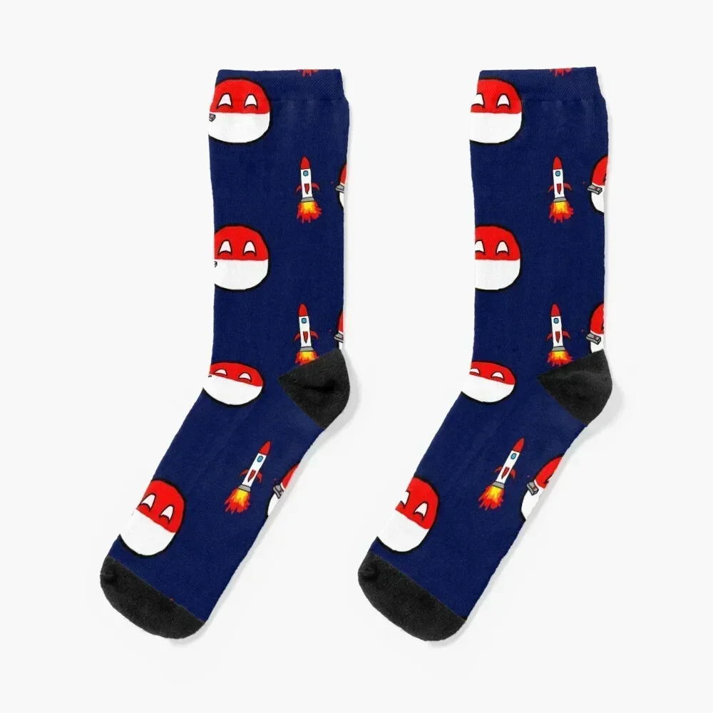 

POLANDBALL can into space! Socks christmass gift custom sports snow gym Socks Male Women's