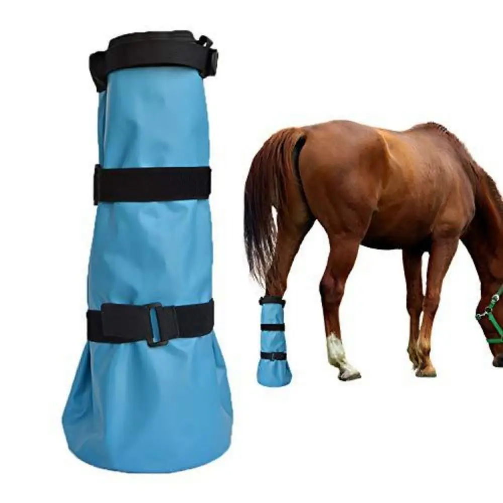 EVA Pad Hoof Soaking Boot Elastic Bands Easy Use Design Equine Soaking Boot Icing Treatment Foot Wrapped Design Horse Soaker Bag
