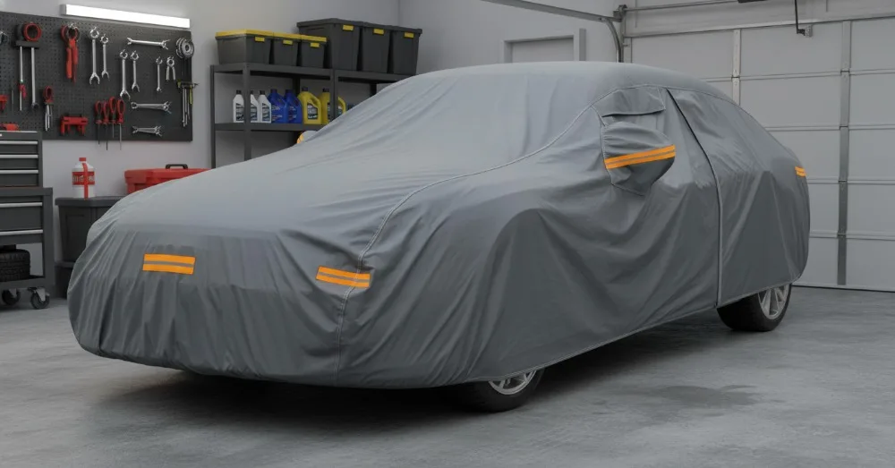 

16-Layer Waterproof All-Weather Car Cover, Heavy Duty Universal Fit for Sedans Like Toyota Camry, Tesla Model 3