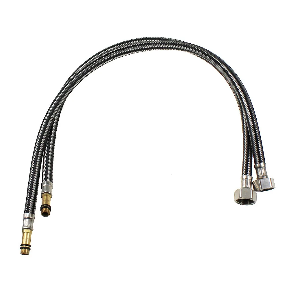 2pcs of G1/2 600mm Stainless Steel Flexible Cold/Hot Mixer Faucet Water Supply 4'' Pipe Hoses of 60cm Free Shipping