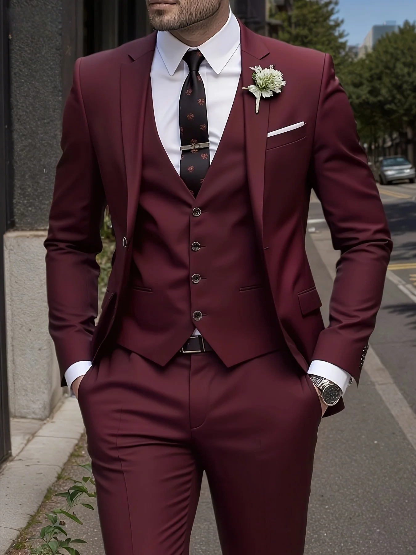 

[Business Suit]Men's 3pcs Classic Formal Suit - Essential for Formal Gatherings & High-End Business Events