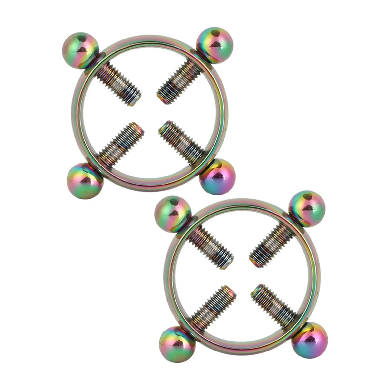Low Profile Hidden Style Nipple Clips Stainless Steel Non Piercing Fake Piercing Rings Adjustable Screw Tension Breast