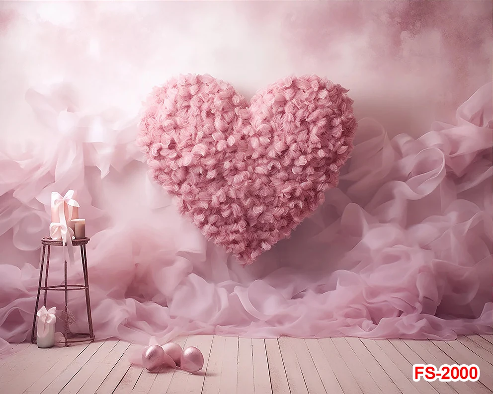 Rose Flowers Love Heart Backdrop February 14 Valentine's Day Couple Propose Wedding Portrait Photography Background Photostudio