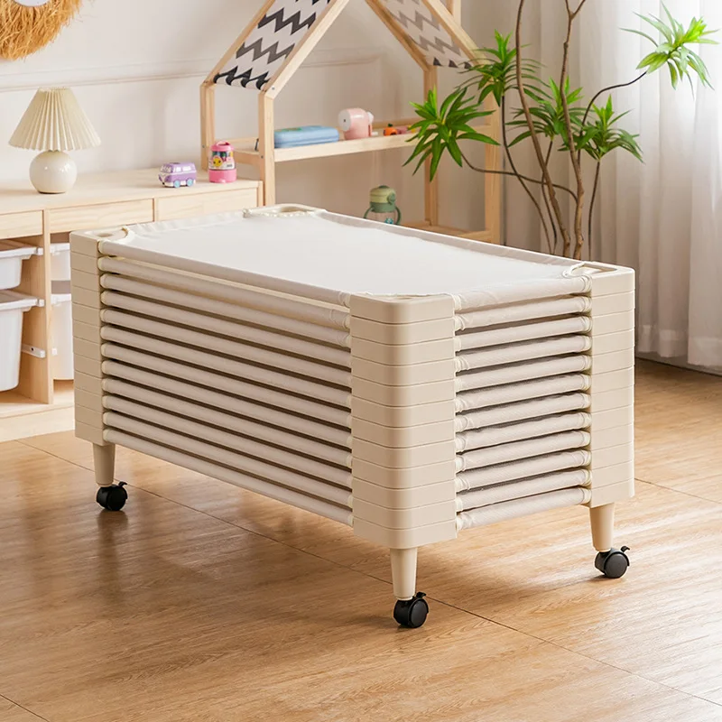 Cama moderna infantil minimalista, ambientalmente amigável, malha de PVC, cama dobrável respirável, mesa de mudança de fralda de bebê