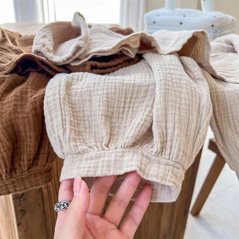 الغزلان جونمي 2025 الخريف طفل الفتيات منامة مجموعات قمصان السراويل 2 قطعة الكورية نمط بلون الصغار الاطفال لينة ملابس خاصة وتتسابق #4