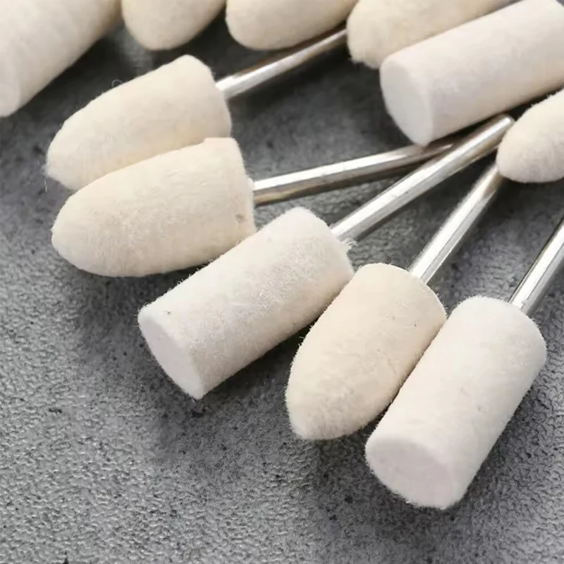 100PCS Wool Grinding Bit Grinding and Polishing Grinding Bit Set 3mm Shank Mini Wool Drill Bit Suitable for Dremel Rotary Tools