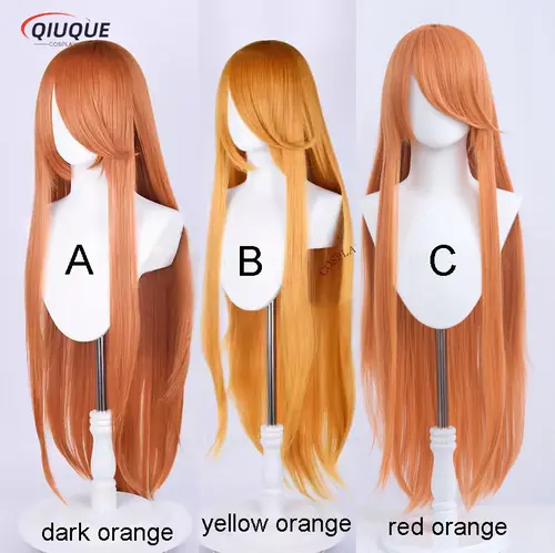 80 Colors 100cm Long Straight Cosplay Wig Anime Compatible Universal Omopinenet Heat Resistant Synthetic Hair Wigs + Wig Cap - Image 31