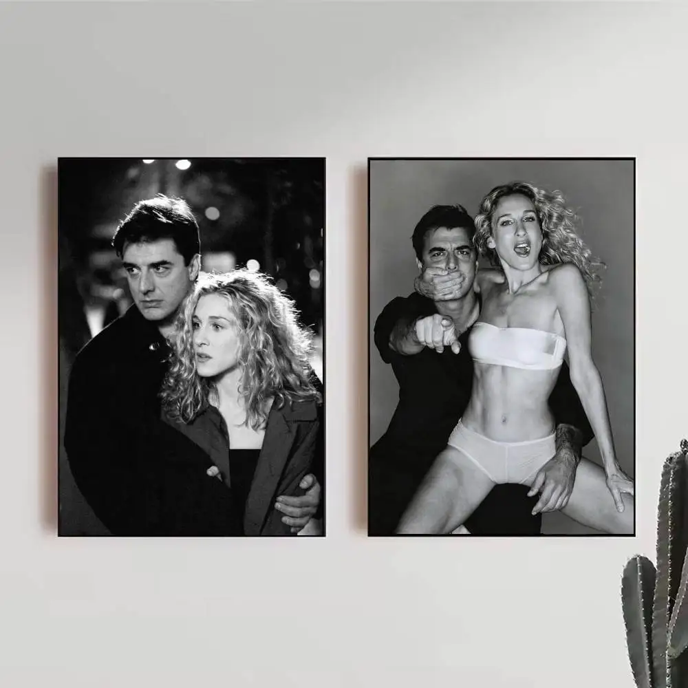 Carrie And Mr Big Poster Sticker Print Waterproof Wall Art For Living Room Bedroom Home Decor