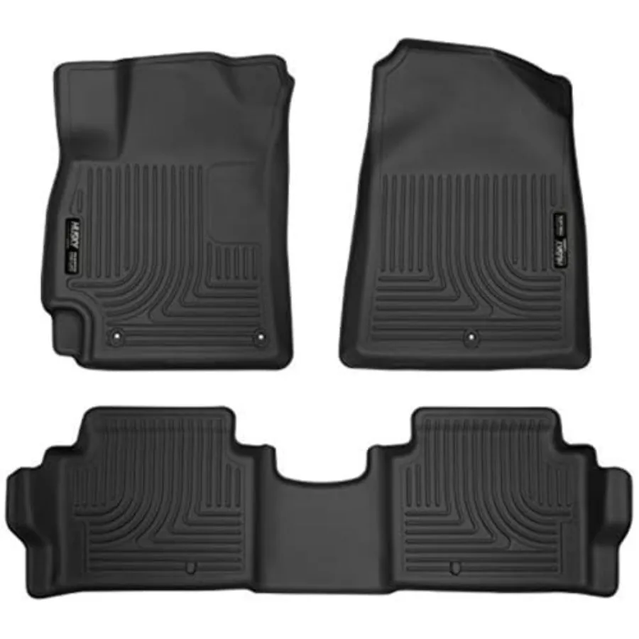 

Weatherbeater Floor Mats for 20172020 Elantra Complete 3Piece Set with Front and Second Row Coverage Durable Black Design for